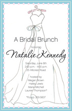 Bridal Dress Special Day Blue Bridal Shower Invites