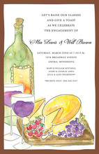 Glass Of Wine On Barrel Invitations