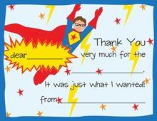 Hello Super Hero Flying Boy Fill-in Thank You Cards