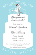 Simplified Wedding Cake Floral Decoration Invitations