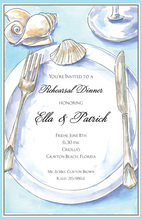 Teal Floral Watercolor Table Setting Invitations