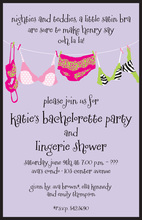 Lavender Hanging Wild Sexy Lingerie Invitations
