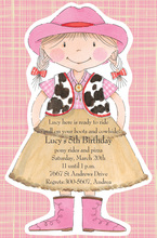 Cowgirl Pixie Kids Party Invitations
