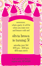 Purple Bounce House Birthday Party Invitations