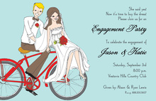 Cute Bride Ride Bycicle. Invitation