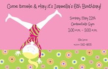 Gymnastic Tumble Time Birthday Invitations
