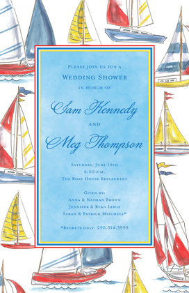 Holiday Sailing Boats Invitation