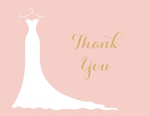 Stitched Bride White Polka Dots Thank You Cards