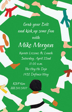 Green Belt Karate Kick Invitations