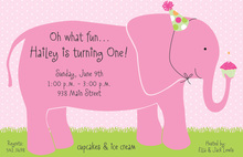 Purple Elephant Baby Shower Fill-in Invitations