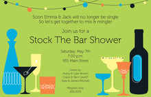 Modern Posh Bar Blue Shower Invitations