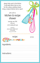 Dinner Recipe Party Kitchen Tools Shower Invitation