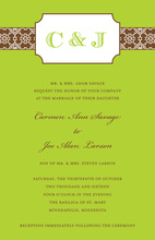 Monogram Bookplate Lime Invitations