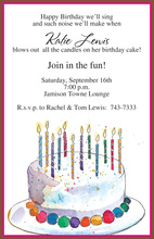 Pink Cake Birthday Invitations