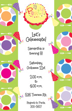 Multicolored Candy Cupcake Invitations