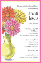Lime Leaning Daisies Square Wedding Invitations
