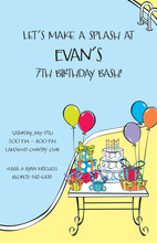 Birthday Presents In The Pool Invitations