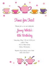 Hot Pink Tea Brunch Party Invitations