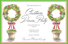 Wreath Topiaries Holiday Invitations