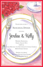 Red Roses Placesetting Invitations