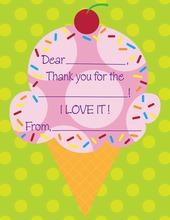 Ice Cream Party Kids Fill-in Thank You Cards