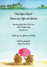 Inspired Decorated Shell Trio Beach Invitations