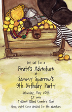 Pirates Treasure Sparkling Gold Invitations
