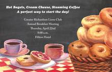 Bagels Coffee Chalkboard Invitations
