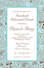Classy Beach Shells Corner Invitations