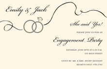 Swirl Rings Engagement Invitations