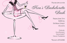 Lovely Champagne Girl In Pink Invitation