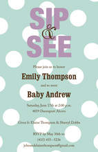 Blue Baby Bottle Initial Shower Invitations