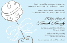 Blue Floral Rattle Invitation