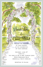 Green Wood Grain Border Cocktails On The Patio Invitations