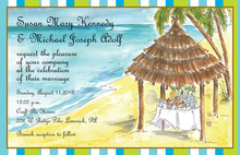 Tiki Hut Hawaiian Party Invitations