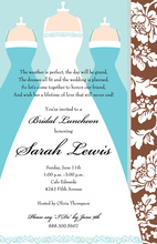 Pink Gown Dresses Wedding Shower Invitations