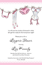Lingerie Vertical Pink Stripe Invitations