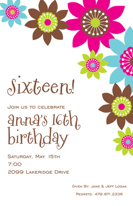 Abstract Floral Ivory Invitations
