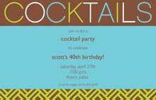 Blue Cocktails Invitations