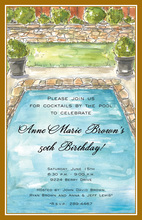 Backyard Pool Invitations