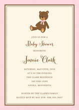 Teddy Bear With Banner Invitation