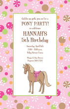 Cute Red Birthday Pony Invitations