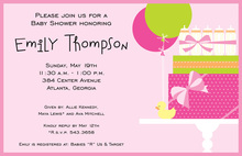 Pink Sip and See Baby Shower Invitations