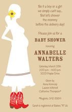 Western Mom With Boots Baby Shower Invitations