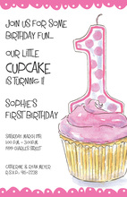 1st Birthday Tiered Cake Pink Invitation