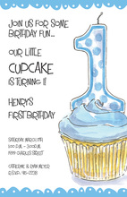 1st Birthday Tiered Cake Blue Invitation