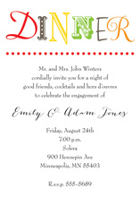 Simplistic Colorful Text Dinner Party Invitations