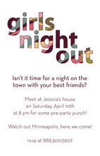 Elegance Girls Night Out Text Style Invitations