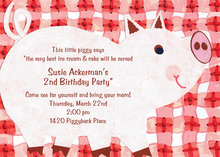 Pig Looking Up BBQ Invitations