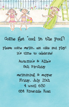 Little Girl Pool Party Invitations